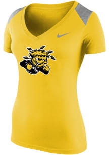 Nike Wichita State Shockers Womens Gold Stadium Short Sleeve T-Shirt