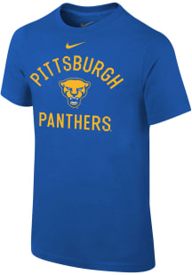 Nike Pitt Panthers Youth Blue #1 Design Short Sleeve T-Shirt
