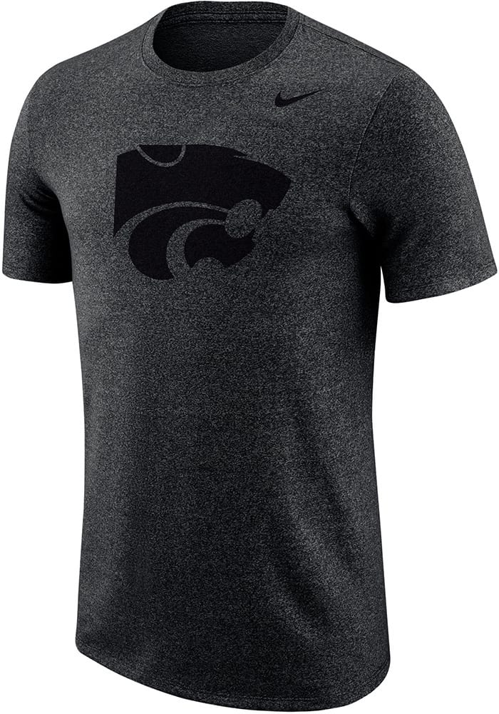 Nike K-State Wildcats Black Marled Short Sleeve T Shirt