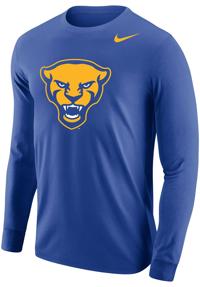 Nike Pitt Panthers Blue Core Logo Long Sleeve T Shirt