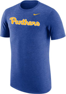 Nike Pitt Panthers Blue Triblend Logo Short Sleeve Fashion T Shirt