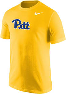 Nike Pitt Panthers Gold Core Wordmark Short Sleeve T Shirt