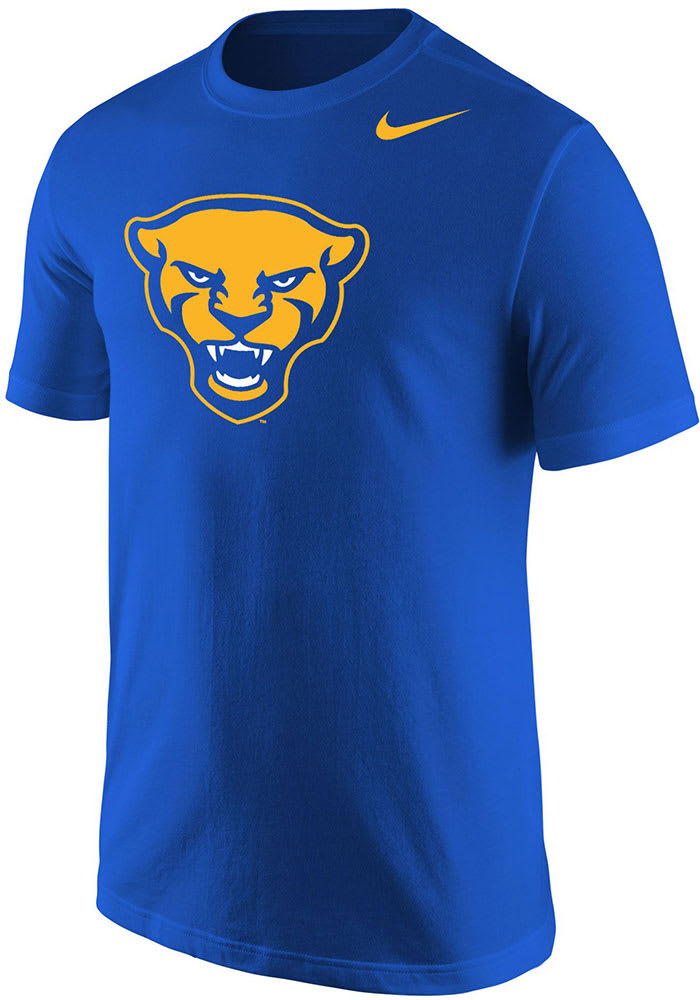 Nike Pitt Panthers Blue Core Logo Short Sleeve T Shirt