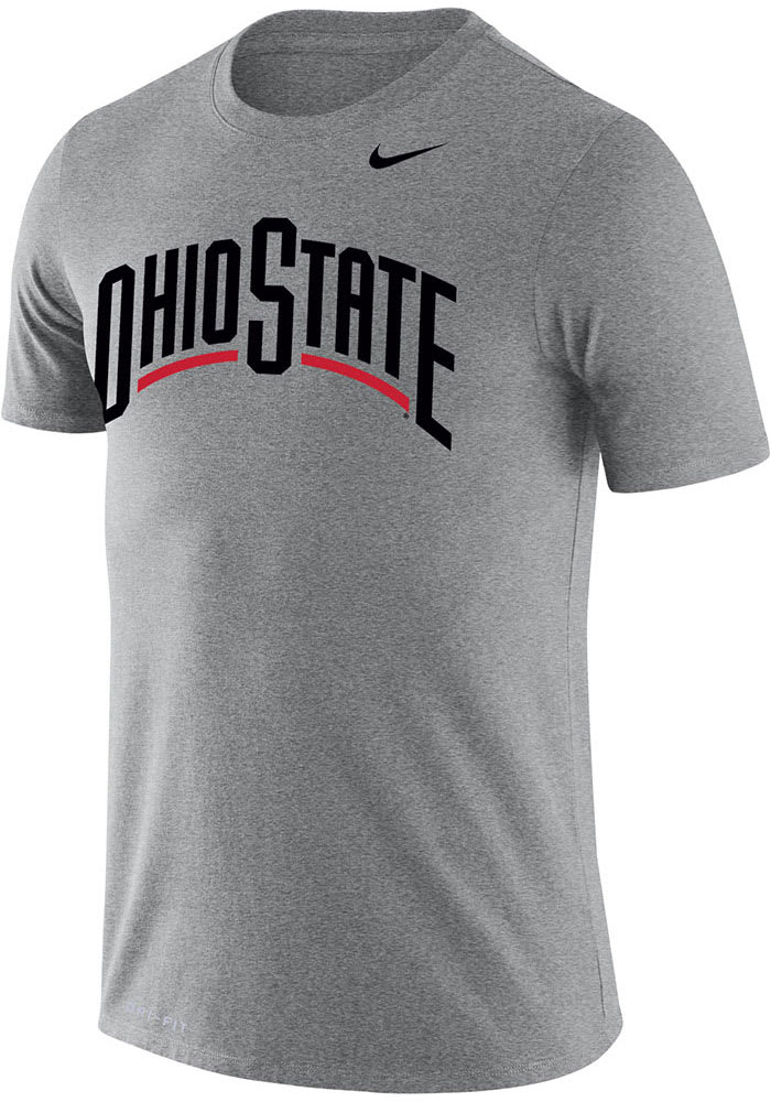 Nike Ohio State Buckeyes Grey Word Short Sleeve T Shirt