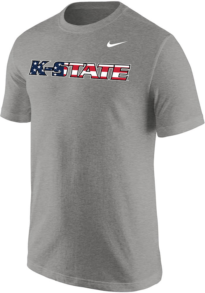 Nike K-State Wildcats Grey Americana Short Sleeve T Shirt