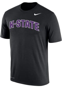 Nike K-State Wildcats Black Dri-FIT Arch Name Short Sleeve T Shirt