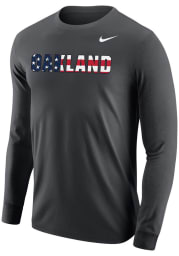 Nike Oakland University Golden Grizzlies Grey Americana Long Sleeve T Shirt