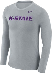 Nike K-State Wildcats Grey Marled Long Sleeve T Shirt