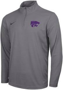 Nike K-State Wildcats Mens Grey Intensity Long Sleeve 1/4 Zip Pullover