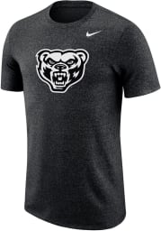 Nike Oakland University Golden Grizzlies Black Tonal Logo Marled Short Sleeve T Shirt