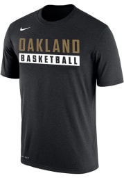 Nike Oakland University Golden Grizzlies Black Basketball Dri-FIT Cotton Short Sleeve T Shirt