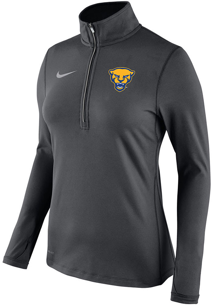 Nike Panthers Womens Grey Solid Element 1/4 Zip Pullover