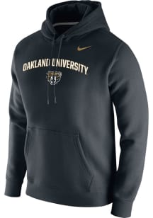 Nike Oakland University Golden Grizzlies Mens Black Arch Mascot Club Long Sleeve Hoodie