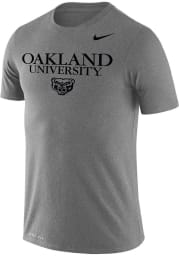 Nike Oakland University Golden Grizzlies Grey Wordmark Legend Short Sleeve T Shirt