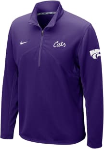Nike K-State Wildcats Mens Purple Cats Script Long Sleeve 1/4 Zip Pullover