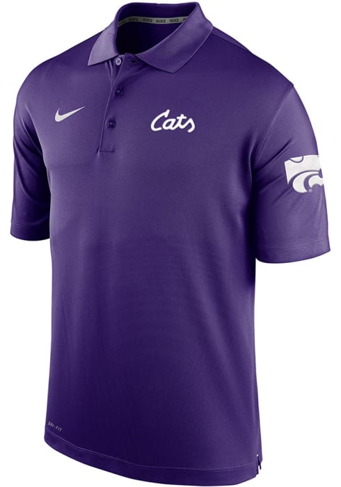 Nike K-State Wildcats Lavender Script Varsity Short Sleeve Polo, Lavender, 100% POLYESTER, Size S, Rally House