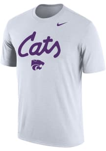 Nike K-State Wildcats White Dri-FIT Cats Script Short Sleeve T Shirt