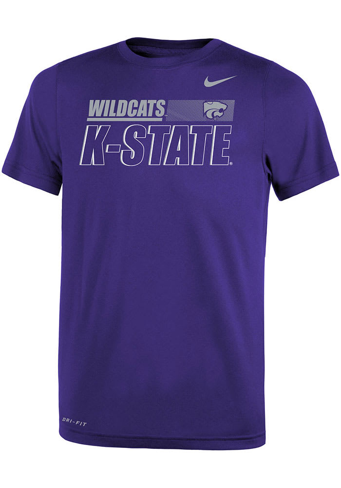 Nike K-State Wildcats Youth Purple Legend Sideline Short Sleeve T-Shirt
