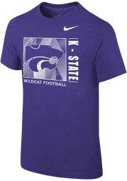 Nike K-State Wildcats Youth Purple LR Facility Sideline Short Sleeve T-Shirt
