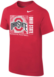 Youth Ohio State Buckeyes Cardinal Nike LR Facility Sideline Short Sleeve T-Shirt