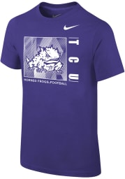Nike TCU Horned Frogs Youth Purple LR Facility Sideline Short Sleeve T-Shirt