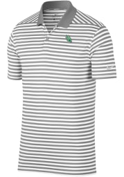 Nike North Texas Mean Green Mens Grey Golf Victory Stripe Short Sleeve Polo