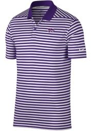 Nike K-State Wildcats Mens Purple Golf Victory Stripe Short Sleeve Polo