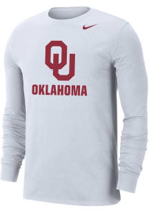 Nike Oklahoma Sooners White Dri-FIT Name Drop Long Sleeve T Shirt