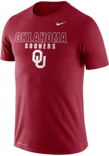 Nike Oklahoma Sooners Crimson Legend Name Drop Over Logo Short Sleeve T Shirt