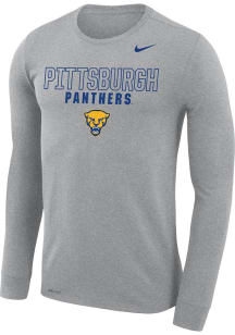 Nike Pitt Panthers Grey Legend Arch Mascot Long Sleeve T-Shirt