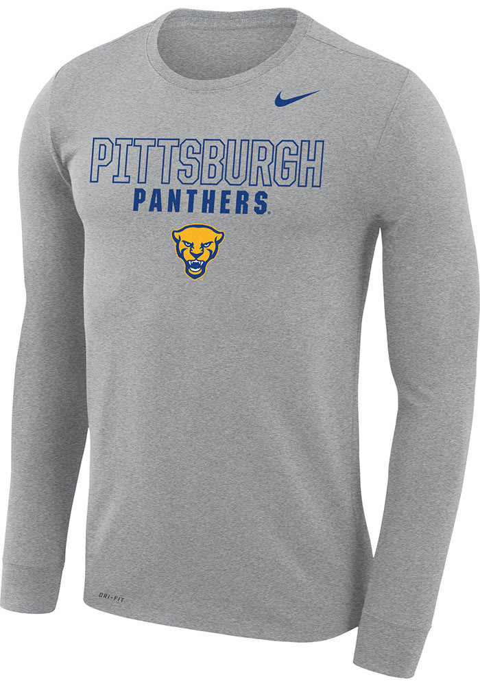 Nike Pitt Panthers Grey Legend Arch Mascot Long Sleeve T-Shirt