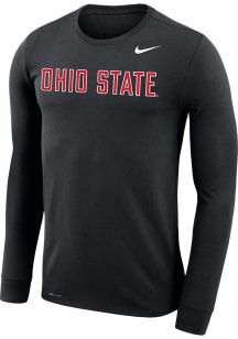 Mens Ohio State Buckeyes Black Nike Legend Arch Name Long Sleeve T-Shirt