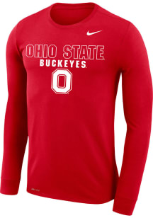 Mens Ohio State Buckeyes Red Nike Legend Arch Mascot Long Sleeve T-Shirt