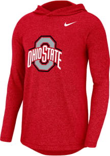 Nike Ohio State Buckeyes Mens Red Marled Long Sleeve Hoodie