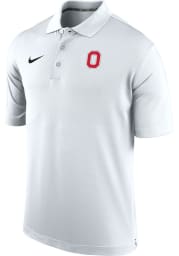 Nike Ohio State Buckeyes Mens White Varsity Short Sleeve Polo