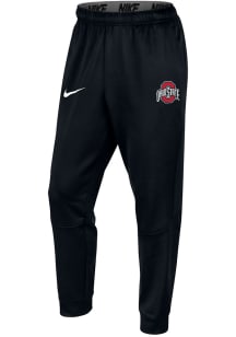 Mens Ohio State Buckeyes Black Nike Therma Tapered Pants