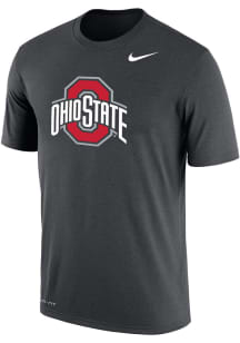 Nike Ohio State Buckeyes Grey Big Logo Dri-FIT Short Sleeve T Shirt