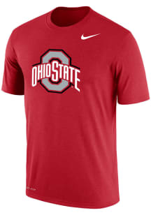 Ohio State Buckeyes Red Nike Big Logo Dri-FIT Short Sleeve T Shirt