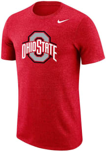 Nike Ohio State Buckeyes Red Marled Short Sleeve T Shirt