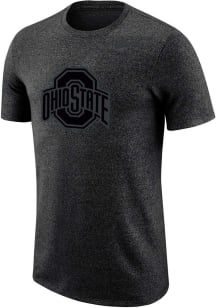 Ohio State Buckeyes Black Nike Marled Tonal Logo Short Sleeve T Shirt