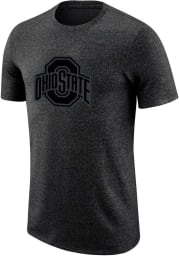 Nike Ohio State Buckeyes Black Marled Tonal Logo Short Sleeve T Shirt