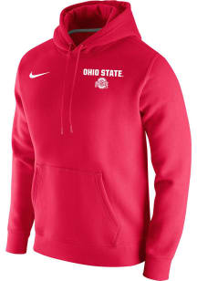 Nike Ohio State Buckeyes Mens Red Club Fleece Long Sleeve Hoodie
