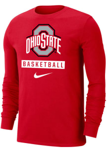 Nike Ohio State Buckeyes Red Dri-FIT Basketball Long Sleeve T Shirt
