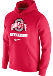 Nike Ohio State Buckeyes Mens Red Football Club Fleece Long Sleeve Hoodie