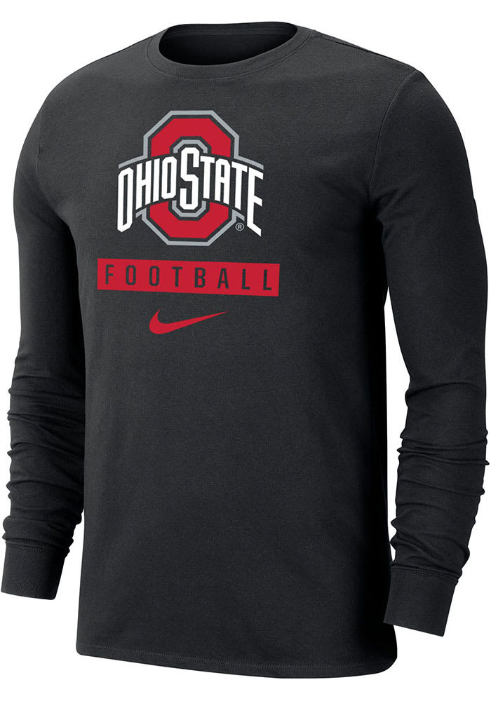 Nike Ohio State Buckeyes Black Football Dri-FIT Long Sleeve T Shirt