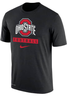 Ohio State Buckeyes Black Nike Football Dri-FIT Short Sleeve T Shirt