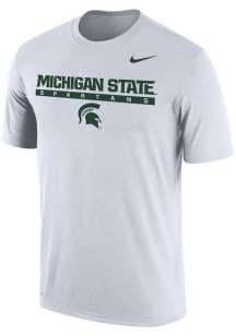 Michigan State Spartans White Nike Dri-FIT Stacked Short Sleeve T Shirt