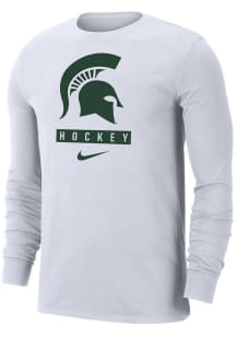 Nike Michigan State Spartans White Dri-FIT Hockey Long Sleeve T Shirt