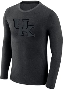 Nike Kentucky Wildcats Black Marled Tonal Logo Long Sleeve T Shirt