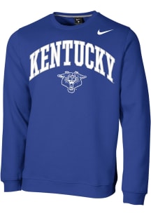 Nike Kentucky Wildcats Mens Blue Club Fleece Long Sleeve Crew Sweatshirt